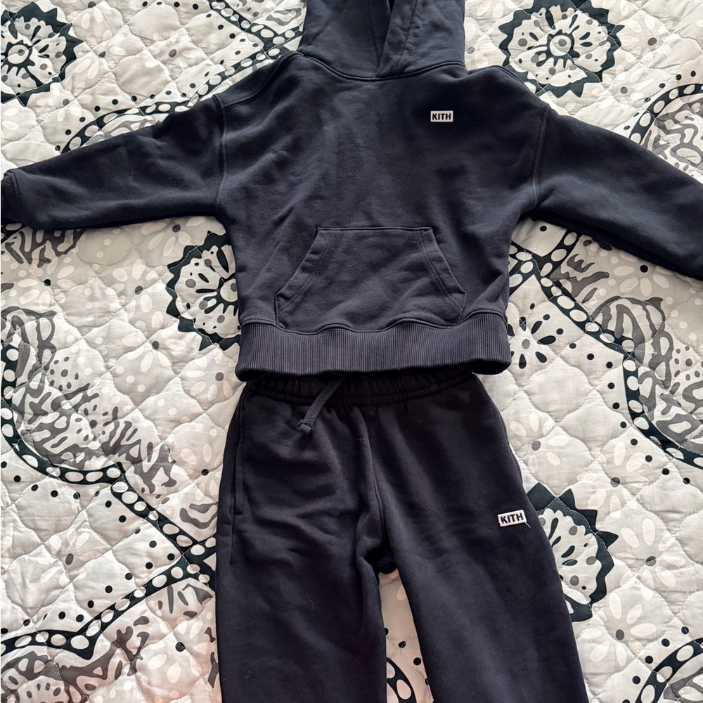 Kith Kids Navy Hoodie and Joggers Set